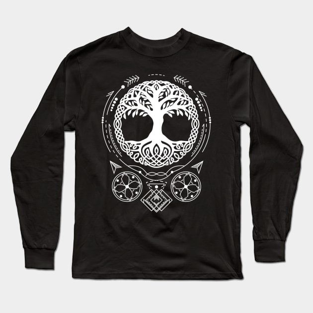 Yggdrasil - Tree of Life | Norse Pagan Symbol Long Sleeve T-Shirt by CelestialStudio